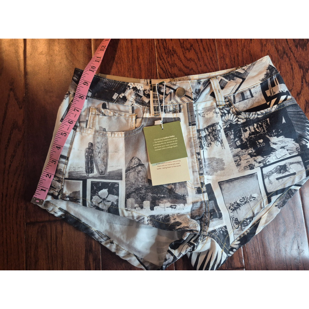 NWT Rio Noir Farm Rio Women jeans short black and white size 29 - Picture 8 of 9